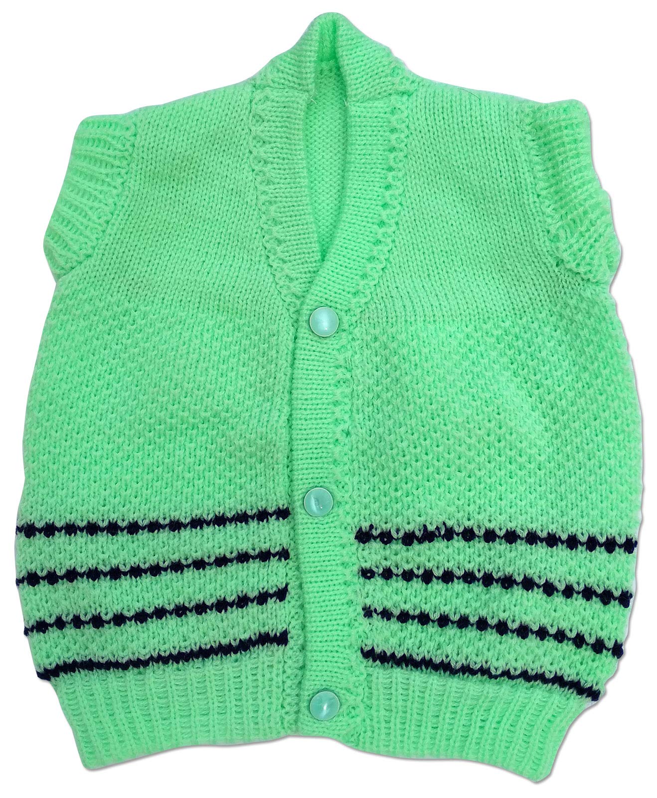 KIDSKA Baby Woolen Knitted Sleeveless Vest/Newborn Baby Woolen Sweater/Winter Wear for Baby (Multicolor, 0 to 3 Months) - Pack of 1 - Image 3 thumbnail
