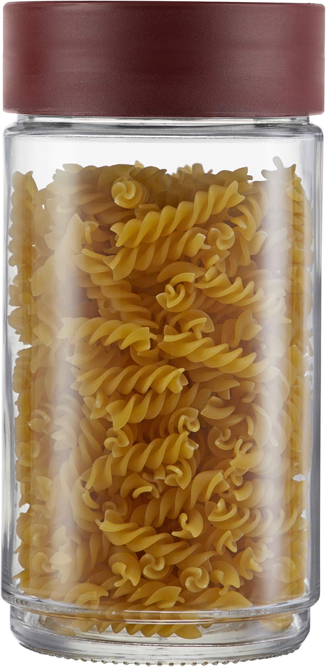 Cello Modustack Glassy Storage Jar, Stackable, Clear, 2000ml, Maroon