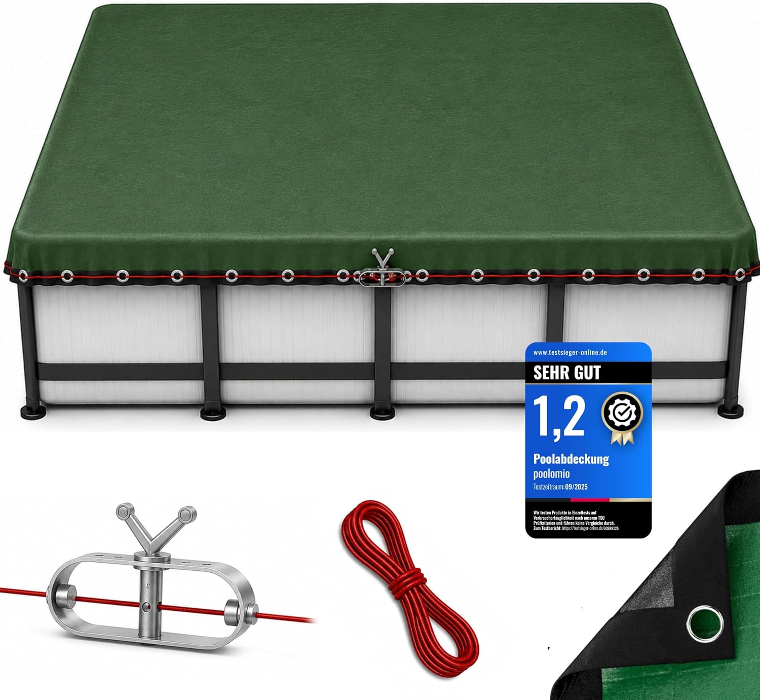 poolomio Poolabdeckung rechteckig 549x274 cm, Winterabdeckung Pool