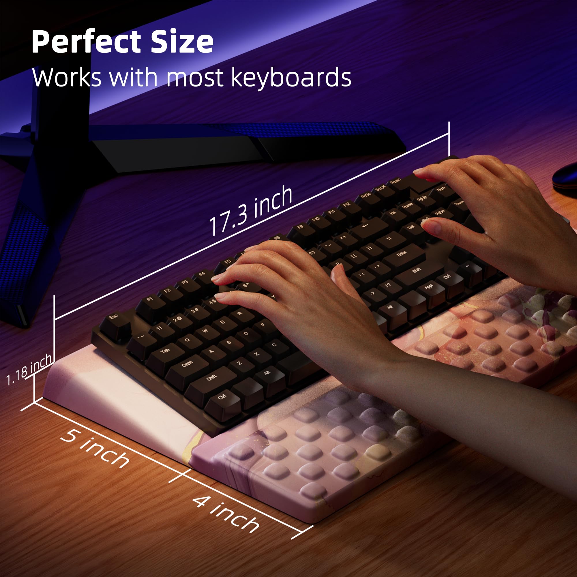 Ospelelf Repose-poignet pour clavier, support ergonomique et confortable pour le bureau et la maison