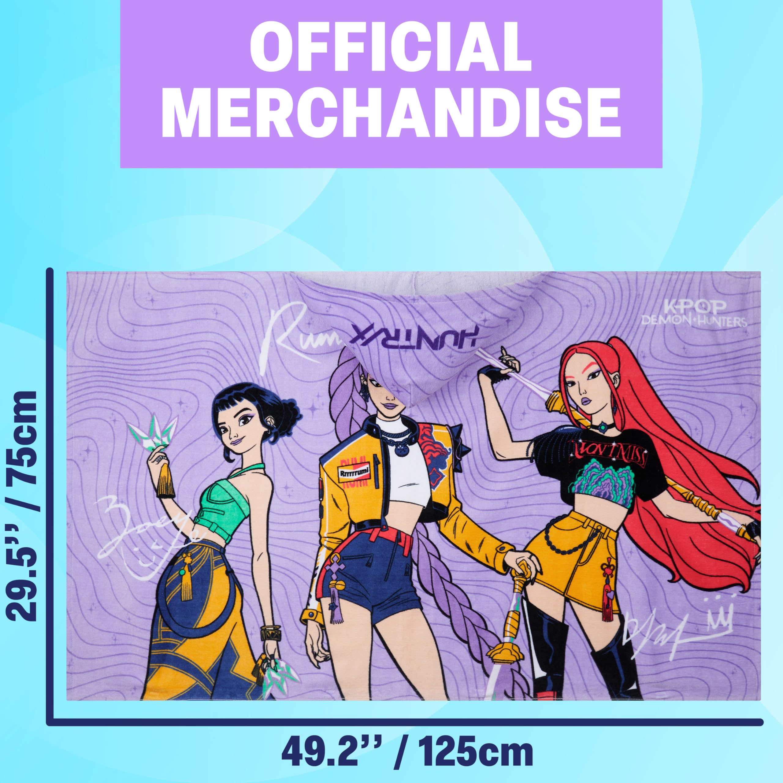 Get Trend KPop Demon Hunters Asciugamano Bagno Bambina con Cappuccio Telo Mare Estivo Cotone Morbido per Piscina Spiaggia e Bagno Idea Regalo Ragazza