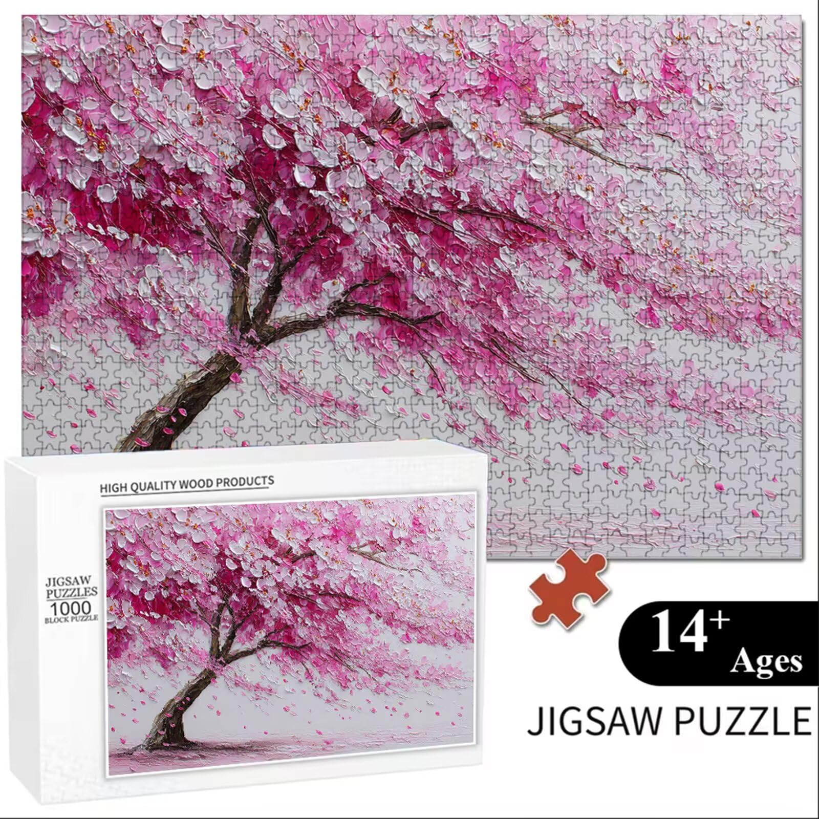 4000 Pezzi Puzzle Adulti - Albero & Rosa - Fabbricazione in Legno Robusto (Forma Classica) - Decorazione Murale con Poster - Prodotto Riservato ad Adulti e 14 Anni in Su (147x105cm) P3#139