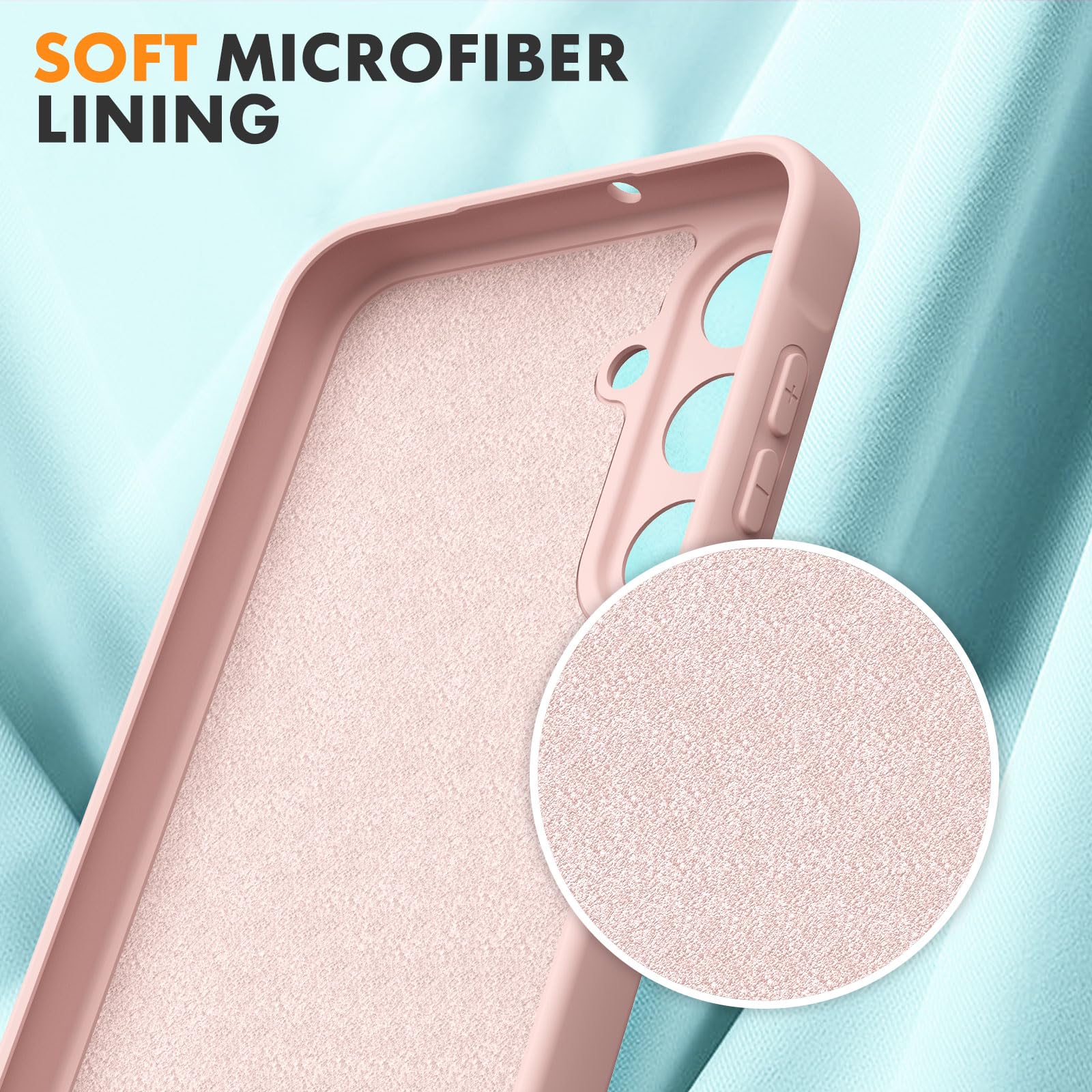 Vansdon Cover Compatibile con Samsung Galaxy A16 4G/5G, 2 Pellicola Protettiva in Vetro Temperato, Gomma Gel di Silicone Liquida Antiurto Custodia - Rosa