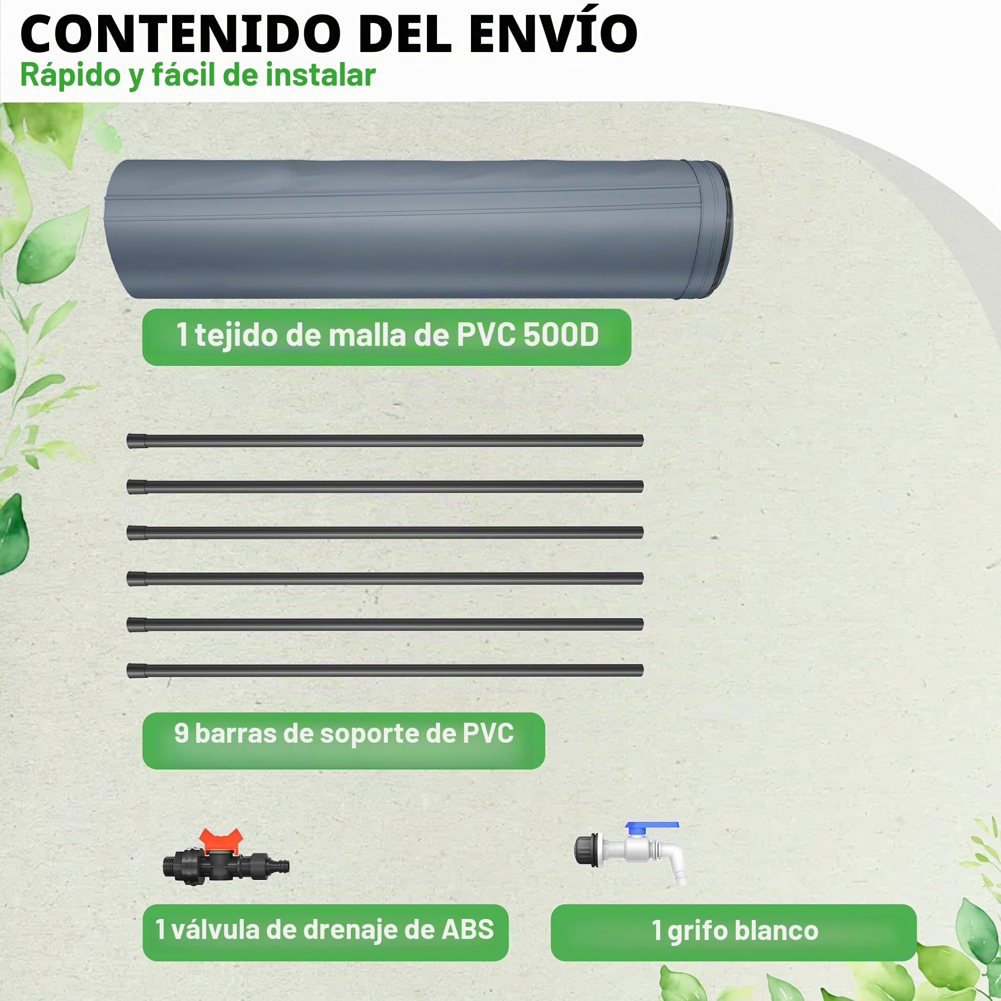 FIVMEN Depósito de Agua Lluvia 750 litros Barril de Lluvia Tanque de Agua Plegable Contenedor Agua de PVC con Tapa y Grifo, Gris Oscuro