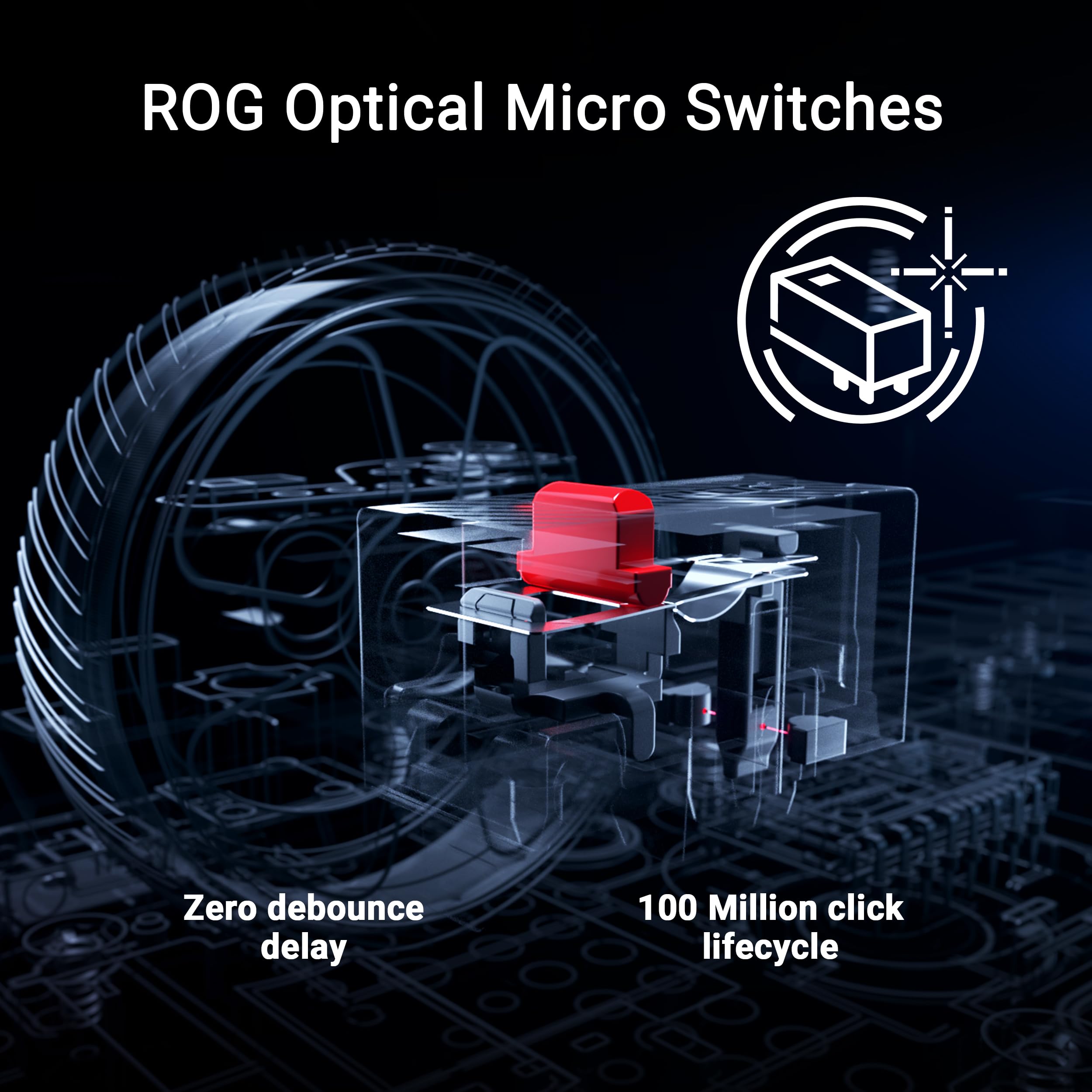 ASUS ROG Keris II Ace Mouse da gioco wireless, leggero 54 g, sensore ottico AimPoint Pro 42K, microinterruttori ottici, SpeedNova Wireless, ROG Polling Rate Booster, eSport e giochi FPS, bianco