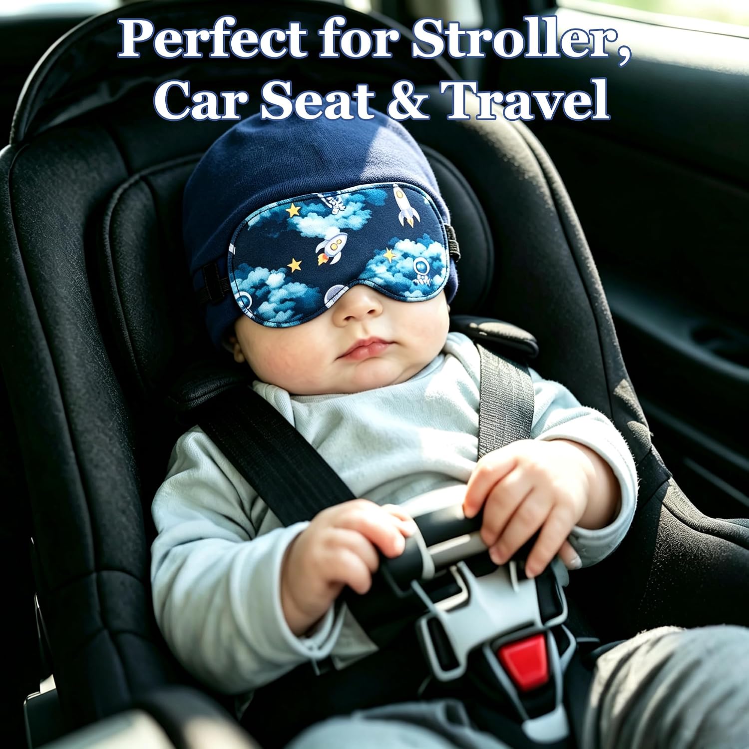 Baby Sleep Hat with Soft Eye Shade – Baby Sleep Mask Newborn Baby Cap, Infant Sun Hat & Beanie, Travel Gift