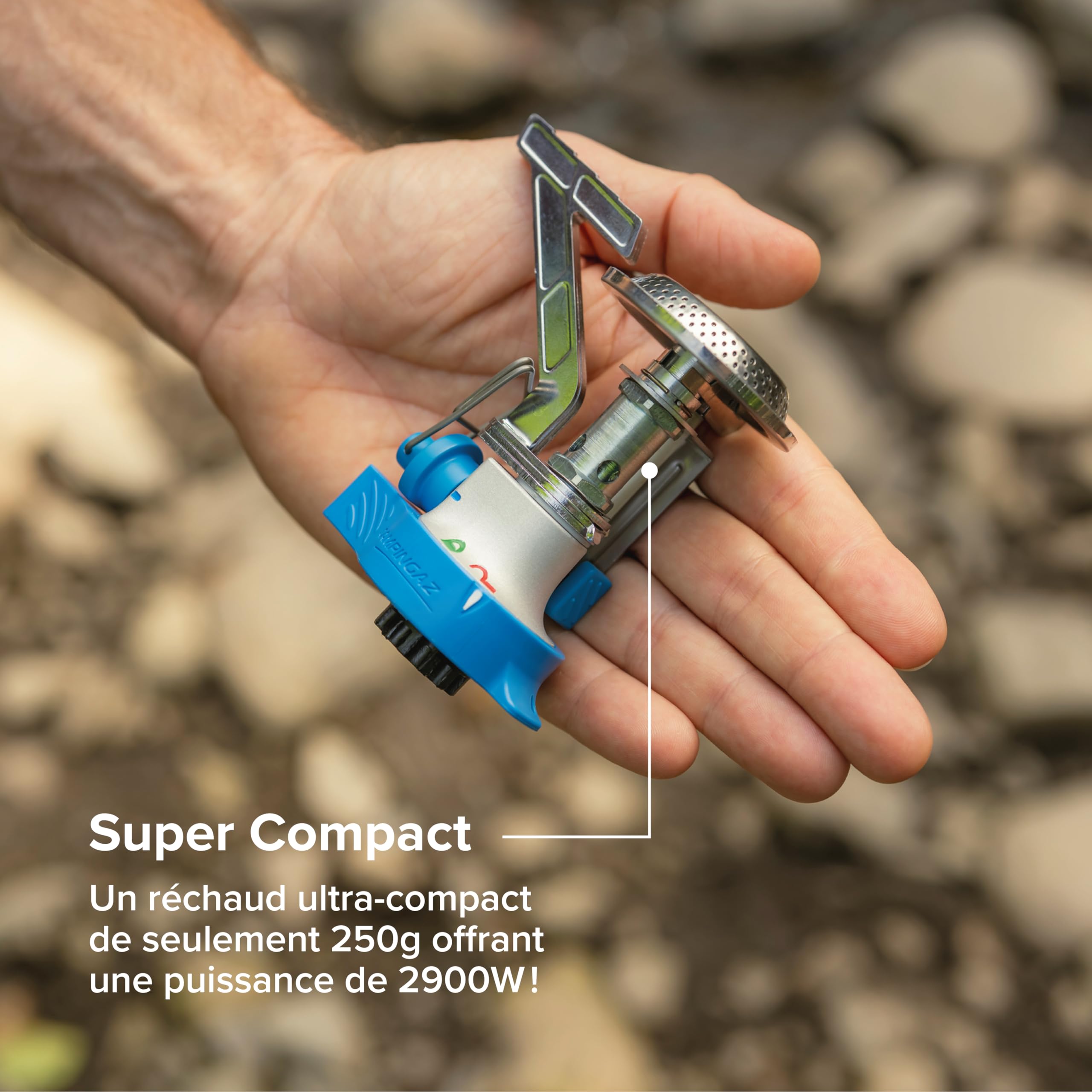 Campingaz Twister Connect PZ réchaud à gaz | Connexion facile et double verrouillage | Réchaud léger à 1 brûleur | Puissance de 2900 W |Idéal pour le camping, les festivals et le kit d'urgence 72h
