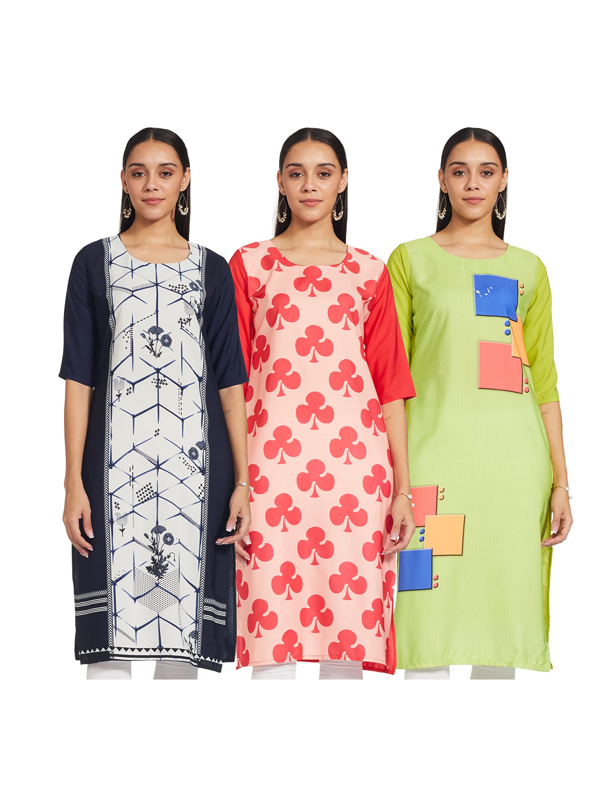 1 Stop FashionPinkmint Women's Crepe Fashion Vest (G-248-247-225-239_Multi_Regular) Multicolour