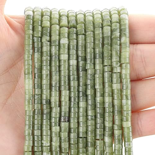 150 cuentas espaciadoras de jade transvaal africano natural, sueltas, semipreciosas, planas, redondas, cuentas de piedra de disco Heishi para
