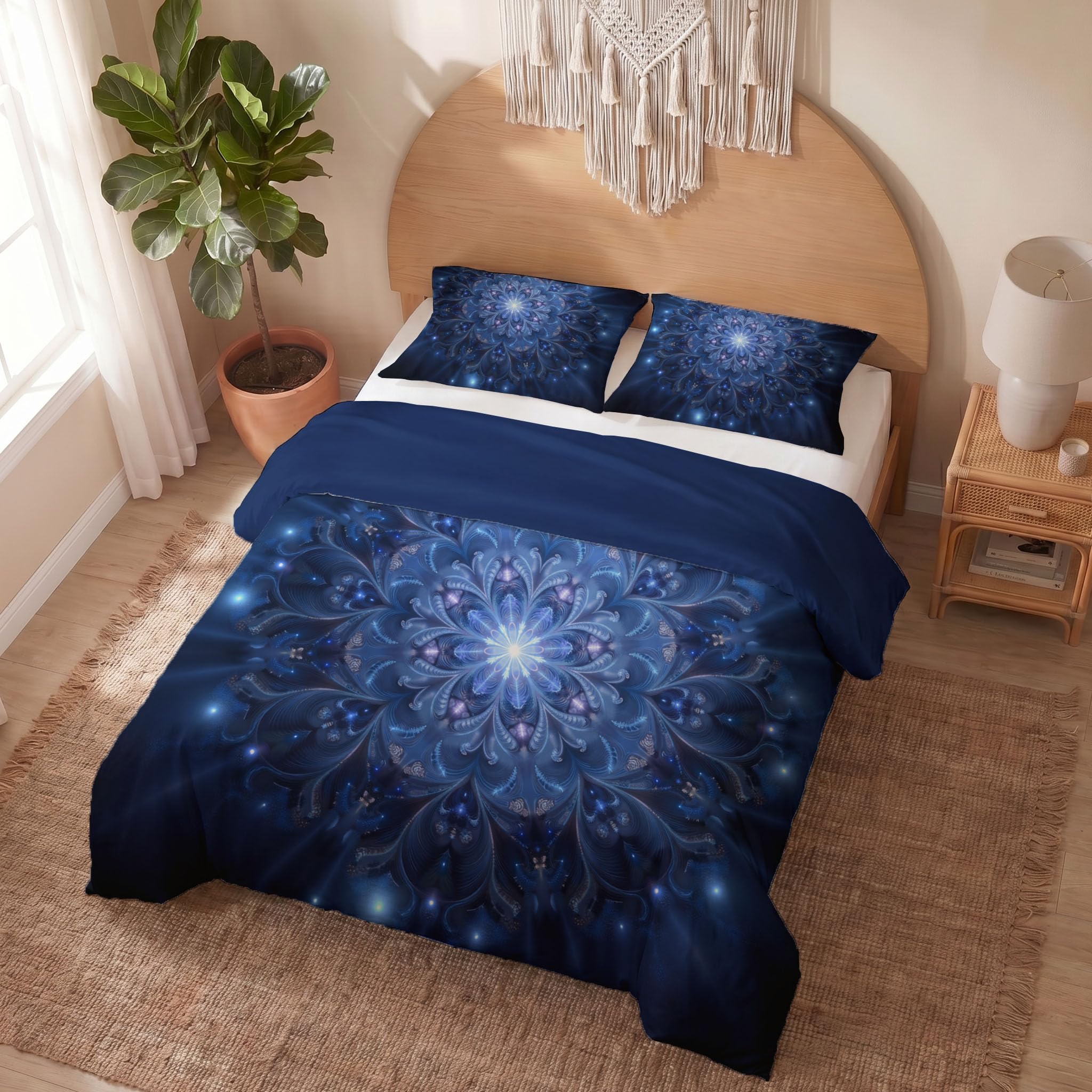 Housses de couettes microfibre fleurs néon 3D douces et sans repassage