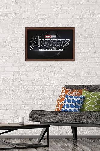 Vista 28 de Trends International Marvel Avengers: Secret Wars - Póster de pared con logotipo Versión enmarcada Barnwood