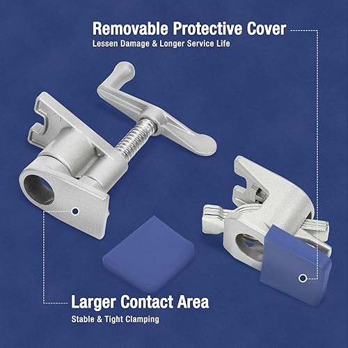 Miniatura 5 de WORKPRO Paquete de 2 abrazaderas de tubo de 3/4 pulgadas, juego de abrazaderas de tubo de encolado de madera con patas en forma de H, abrazaderas de