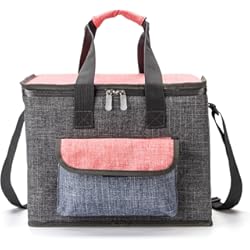 Hieleras Pequeñas Portatiles Bolsa termica 20litro, Grande Bolsa Nevera para Picnic Almuerzo Camping Playa Barbacoa, Gray & Rojo (Gray & Rojo-20L)