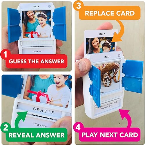 Miniatura 6 de 100 PICS Italy - Juego de cartas infantil de Italia, juegos de viaje divertidos y familiares, recursos de aprendizaje, tarjetas didácticas, para