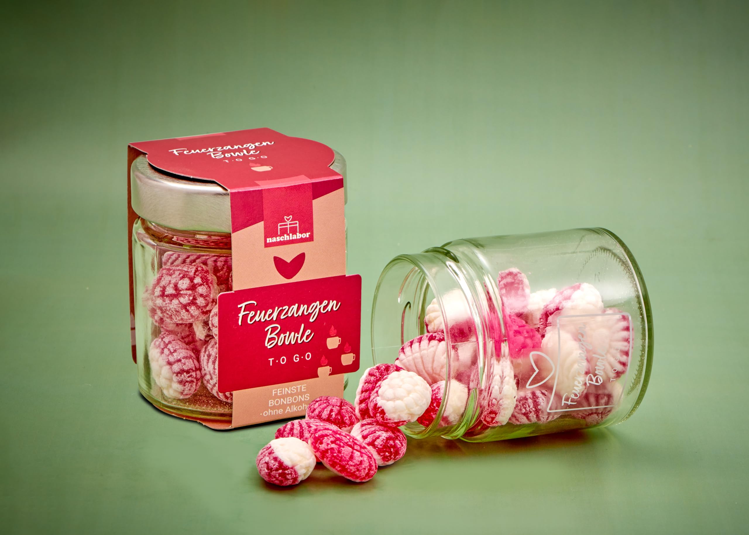 8 Stück Bonbons im Geschenkglas Feuerzangenbowle to Go | Große-Verpackung