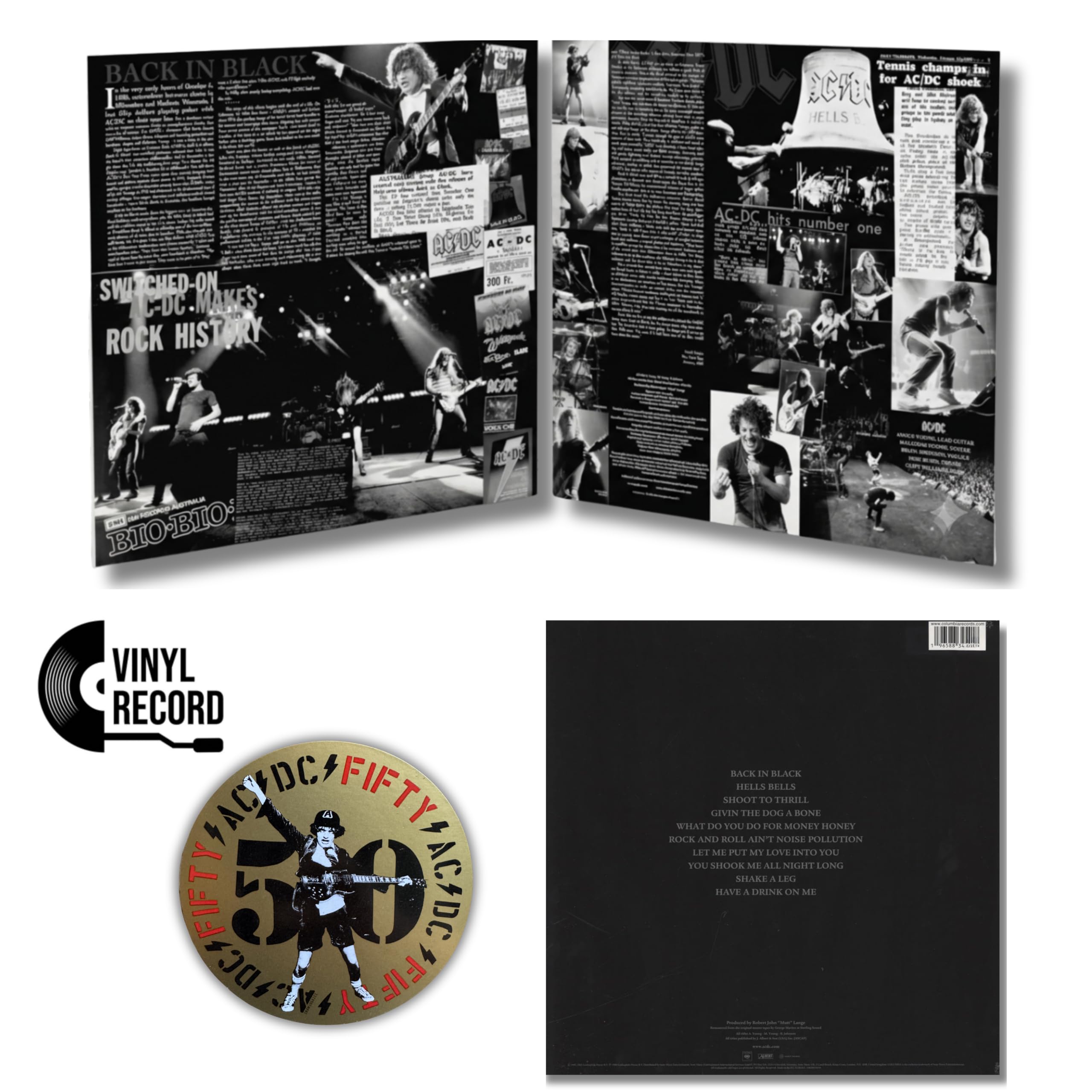 Back In Black 50th Anniversary by AC/DC | 50th Anniversary 180g vinyl Remastered Gold Color Album