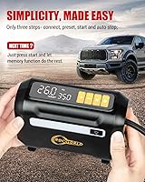 Vista 4 de R8 Inflador de Neumáticos Compresor de Aire Portátil, Compresor de Aire Portátil DC 12V con Pantalla Digital Doble Grande, Inflado 3X Más Rápido