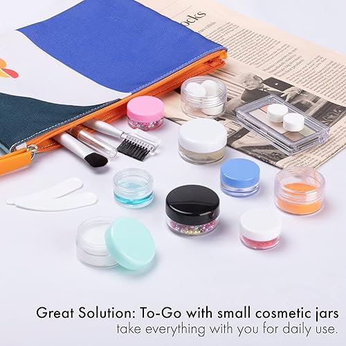 Miniatura 7 de 60 recipientes de plástico para cosméticos de 0.11 onzas con tapas para loción, cremas, tónicos, bálsamos labiales, muestras de maquillaje, frascos