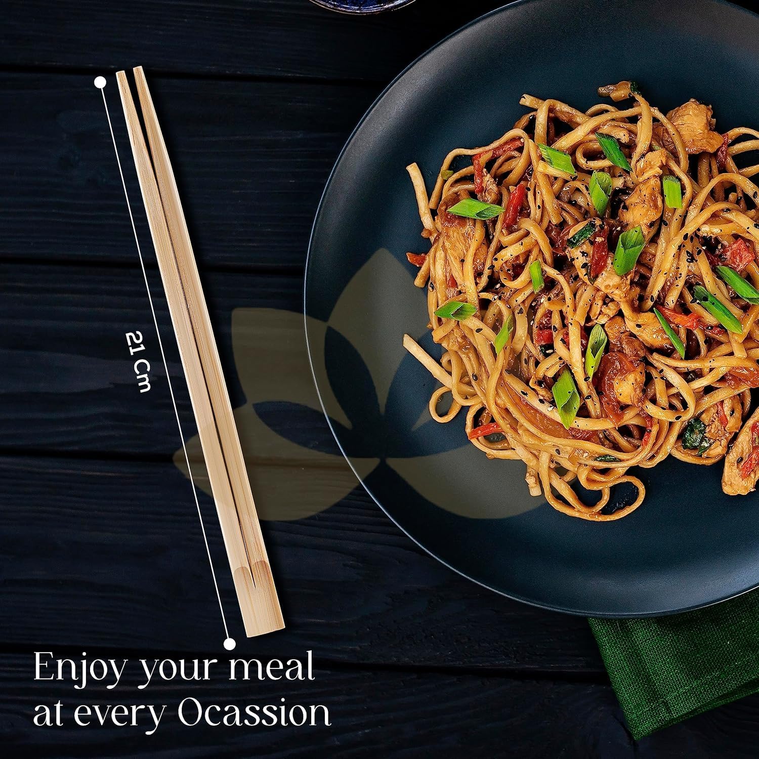 SWASTHA HYGIENE 8 Inches Wooden Chopsticks | Solid Brown Reusable/Disposable Chinese Chopsticks for Dinning/Hotel (10) 2
