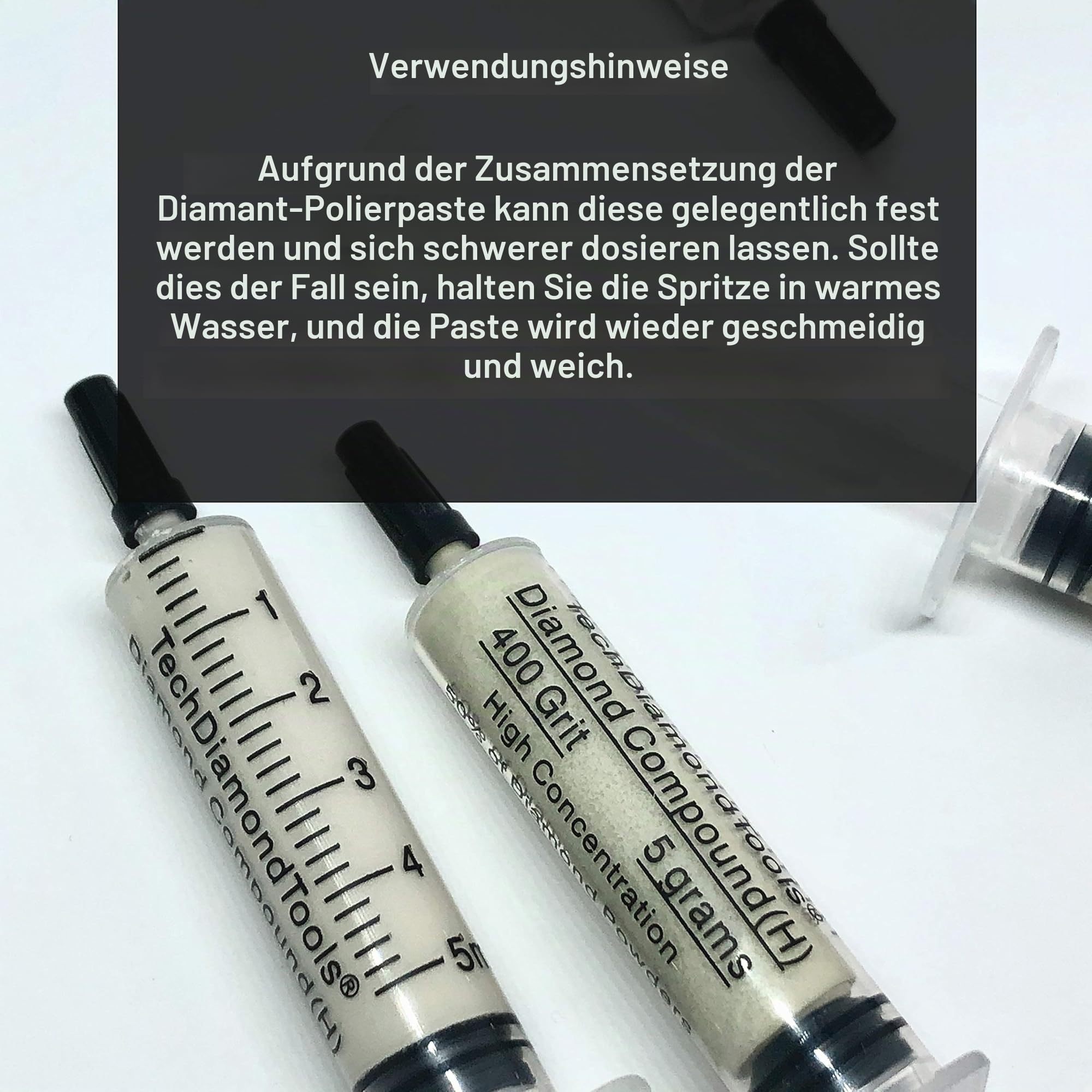 TechDiamondTools Diamant-Polierpaste, Körnung 14000, 100000, 200000, für Marmor, Glas, Metall, Stein, Schmuck, Harz, Silber, Edelstein, mittlere Konzentration von Diamantpulver, hergestellt in den