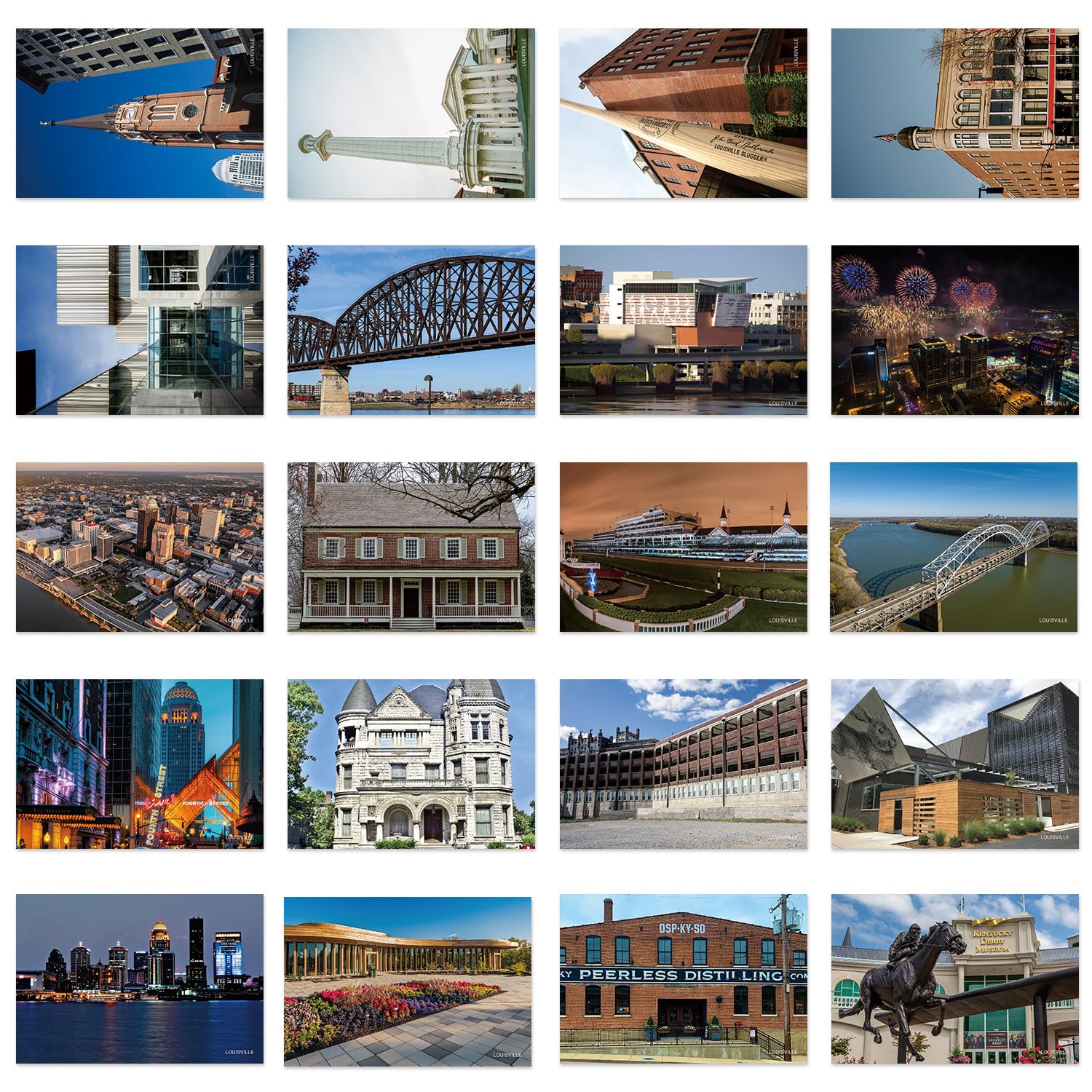 xtvinvm US City Louisville Kentucky Travel Postcards from Around the World Vintage Postcard Pack for Mailing Business Christmas Holiday Birthday