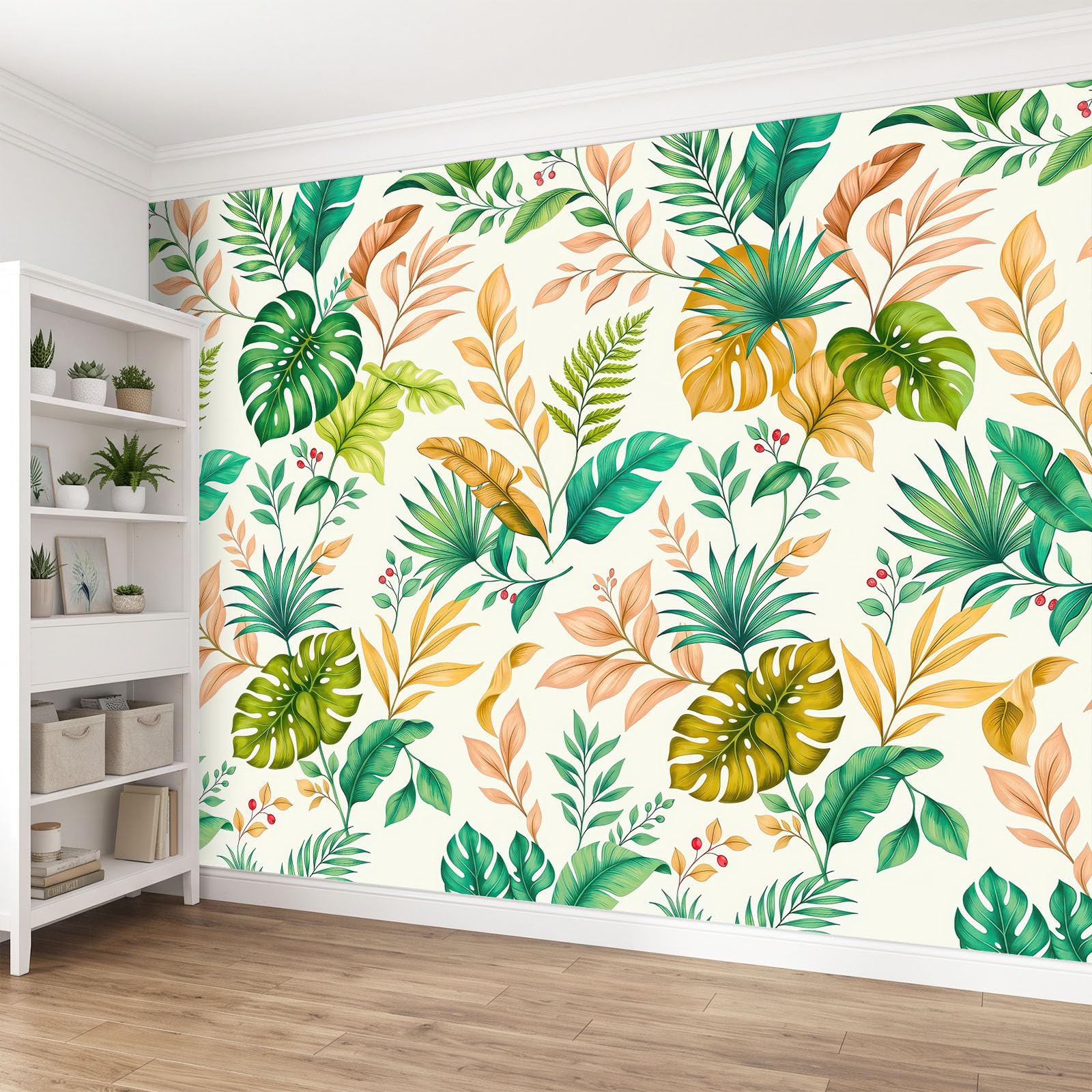 Tropikalne Monstera Liście Palmy Tapeta Fototapeta