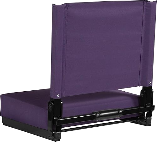 Miniatura 8 de Flash Furniture Asiento de estadio portátil Grandstand para gradas o bancos, silla de estadio acolchada plegable con asa de transporte, capacidad de