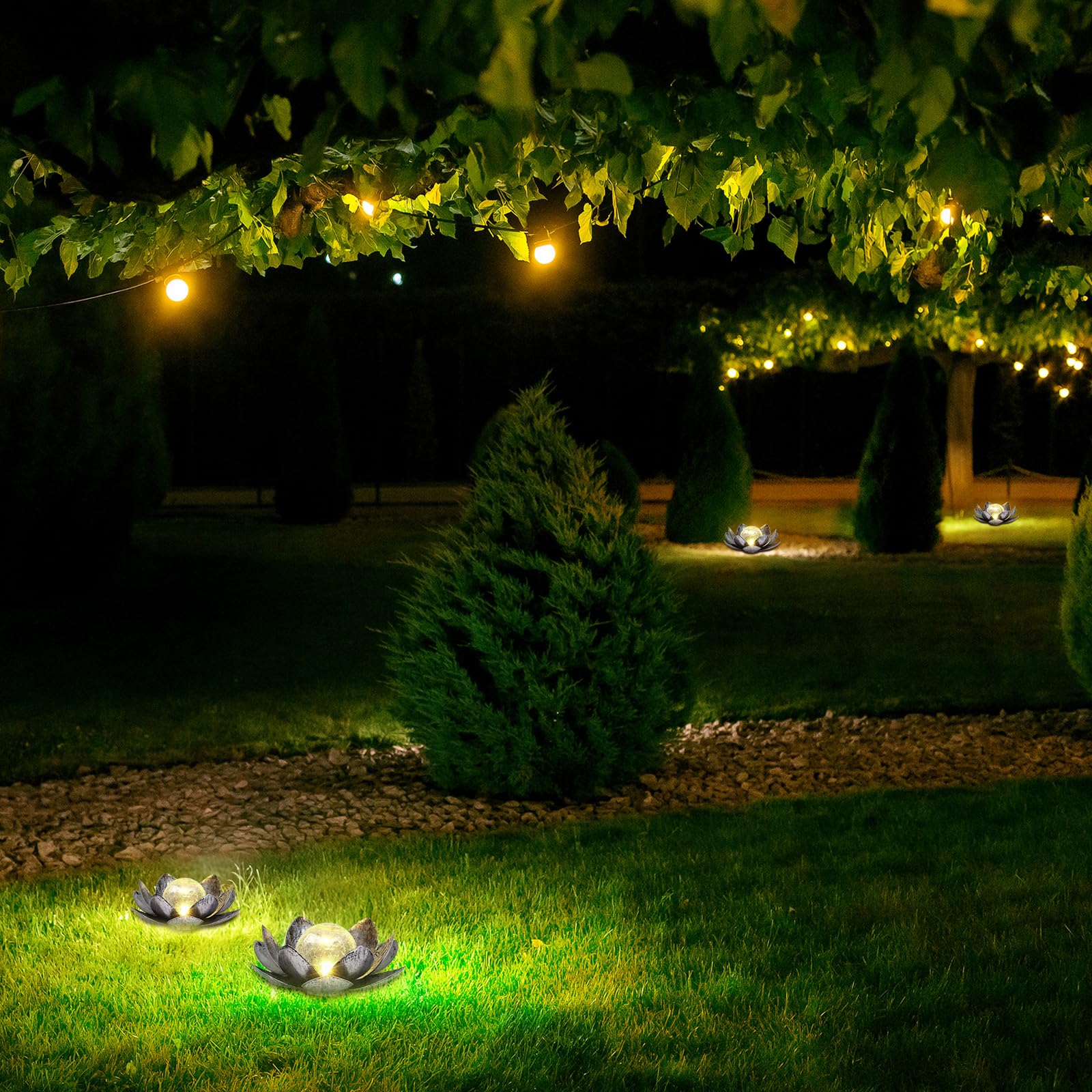 solar lampe outdoor gartendeko,garten deko draußen, Wasserdichte Solar Lotusblüten Lampe gartendeko,Crack Glaskugel Deko solar lampe outdoor,solarleuchten garten für Gärten,Rasen,[Energieklasse A++]