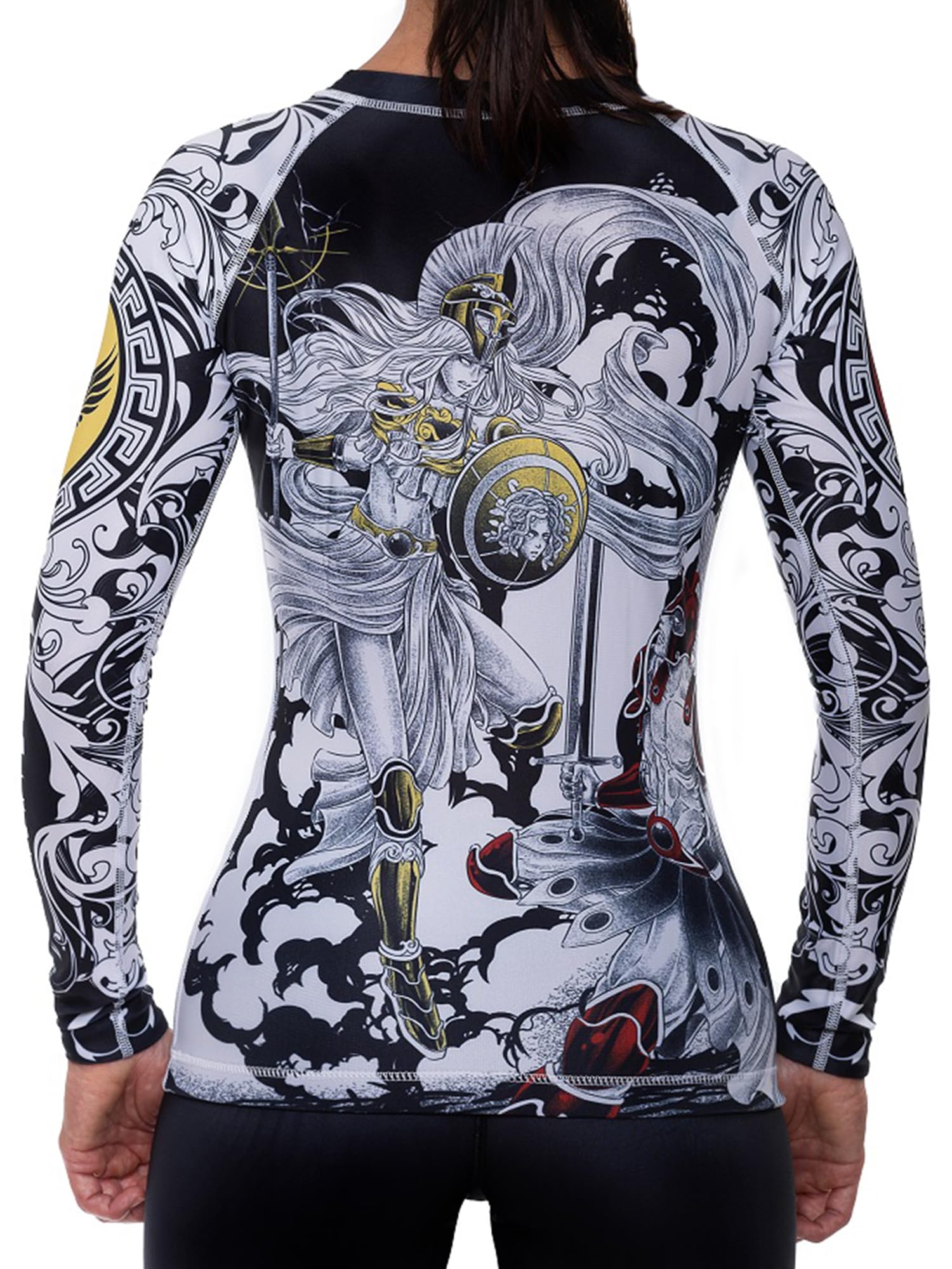 Women's Battle of The Gods Athena and Ares Rash Guard MMA BJJ White-image-27