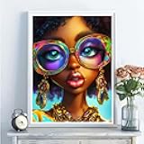 5D Diamond Art Kits for Adults - DIY African Americans Diamond Painting Kits, Full Round Drill - Crystal Embroidery Cross Stitch Craft for Wall Decor Christmas Gifts - 12x16 Inch A114