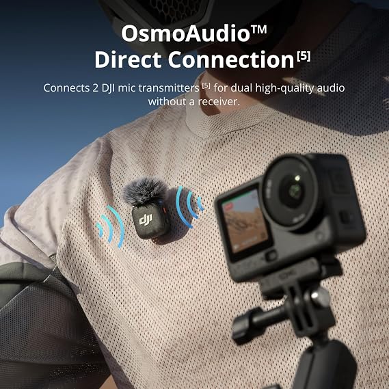 DJI Osmo Action 6 Gelişmiş Combo, 1/1.1 ″ Kare Sensörlü Aksiyon Kamerası, f/2.0–f/4.0 Değişken Diyaframı, 2 Pille Uzatılmış Pil Ömrü, Genişletilmiş Dış Mekan Çekimi için Aksiyon Kamerası 4K