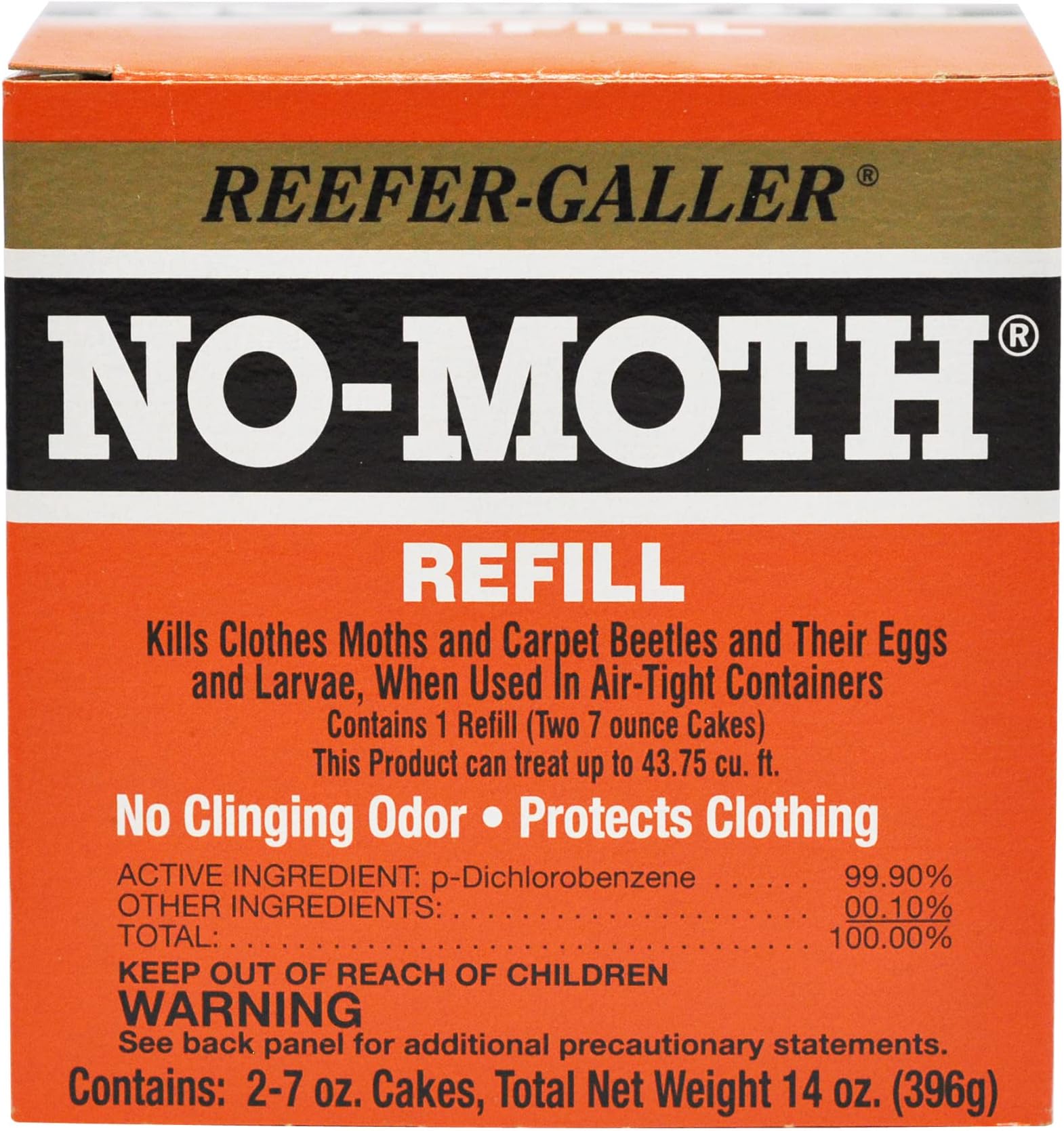 NO Moth Closet Hanger Refill Kills Clothes Moths, Carpet Beetles, and Eggs and Larvae, 7 OZ, 2 count (Pack of 1)