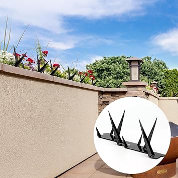 Building Supplies 8 x Metal Security Fence Spikes 39 x 10cm - Anti Climb Spikes to Repel Defenders, Keep Thieves Away and Deterrent
