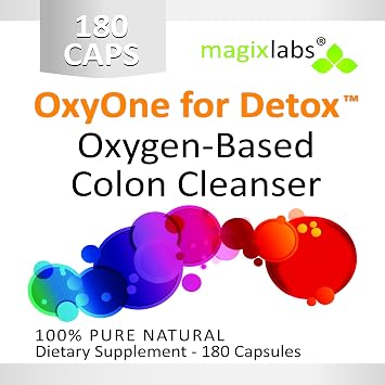 OxyOne for Detox Powerful All Natural Oxygen-Based Colon Cleanser (Oxy Magnesium Powder) for Cleanse + Detox - 180 caps
