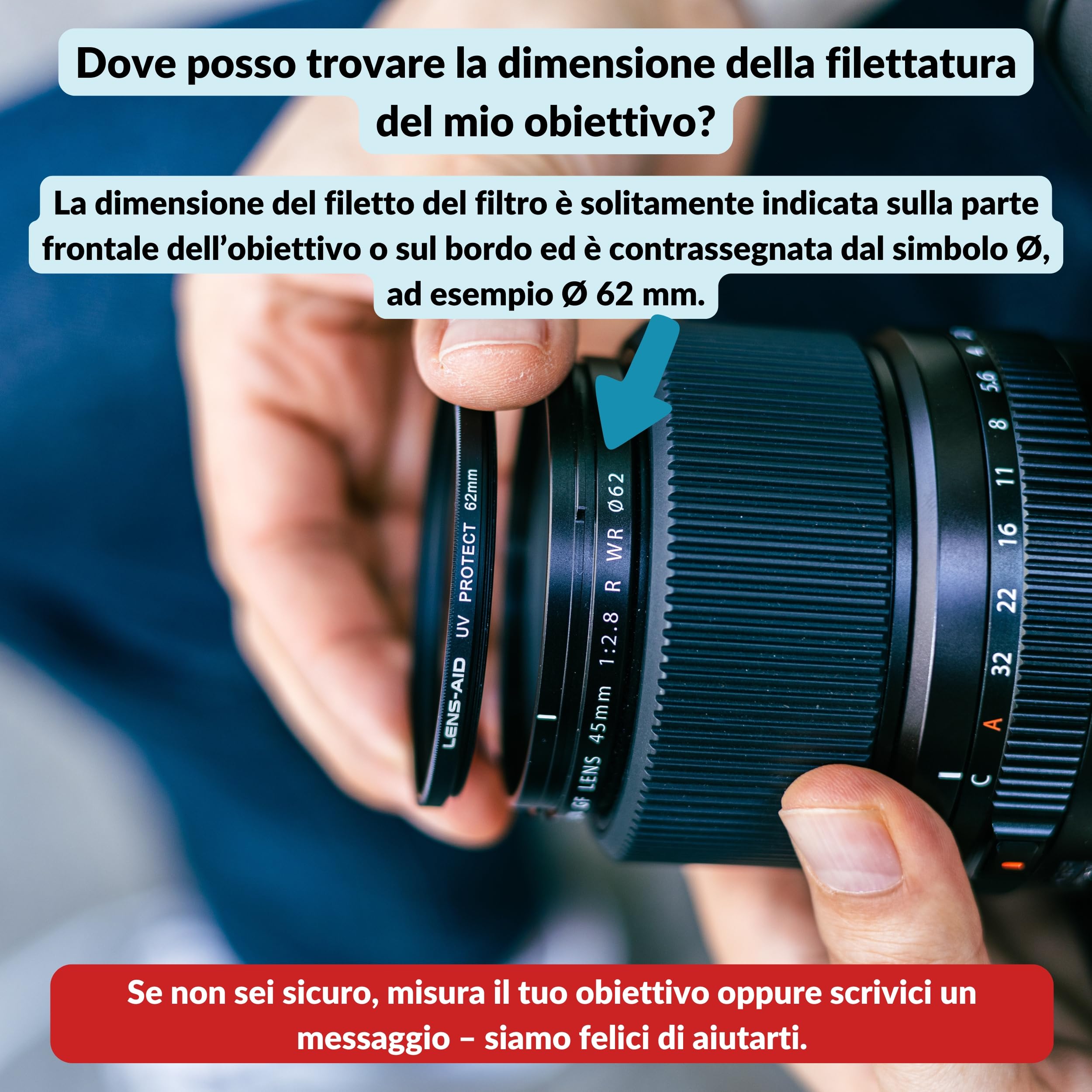 Lens-Aid Filtro UV67 mm - Filtro per obiettivi con vetro Schott B270 - Filtro protettivo per raggi ultravioletti con nano-rivestimento 18x contro graffi, polvere (repellente all'olio e all'acqua)