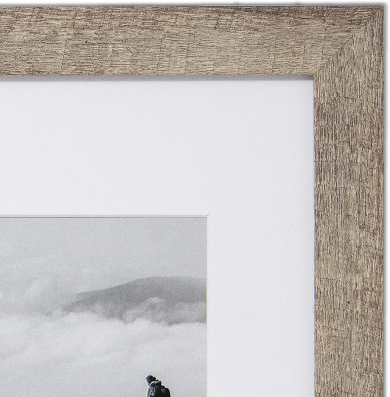 EcoHome 16x20 Frame Rustic Brown - Matted to 11x14 Picture, Frames