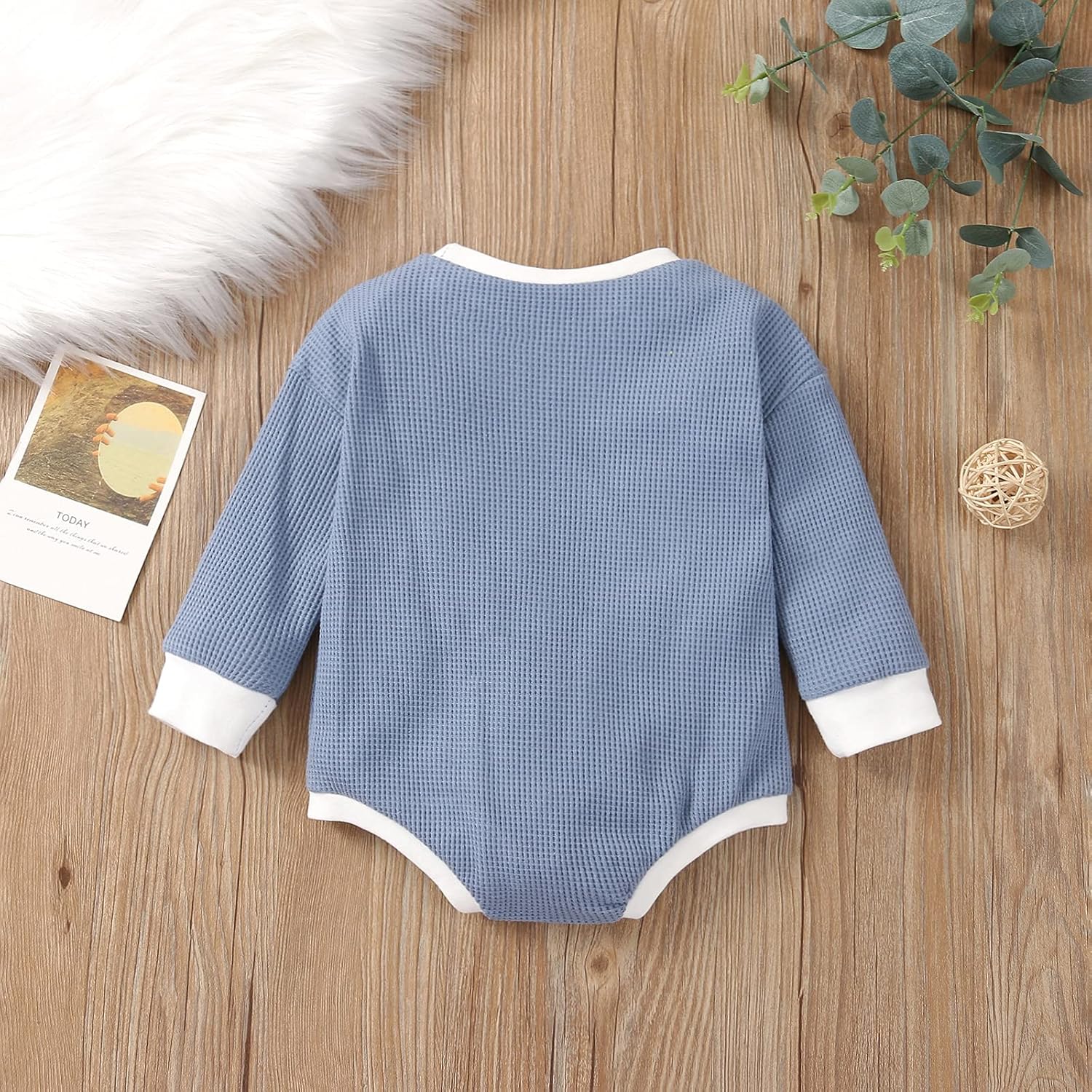 Baby Girl Boy Crewneck Sweatshirt Long Sleeve Romper Oversized Waffle Knit Sweater Bodyusuit Pullover Top Fall Clothes: Clothing, Shoes & Jewelry