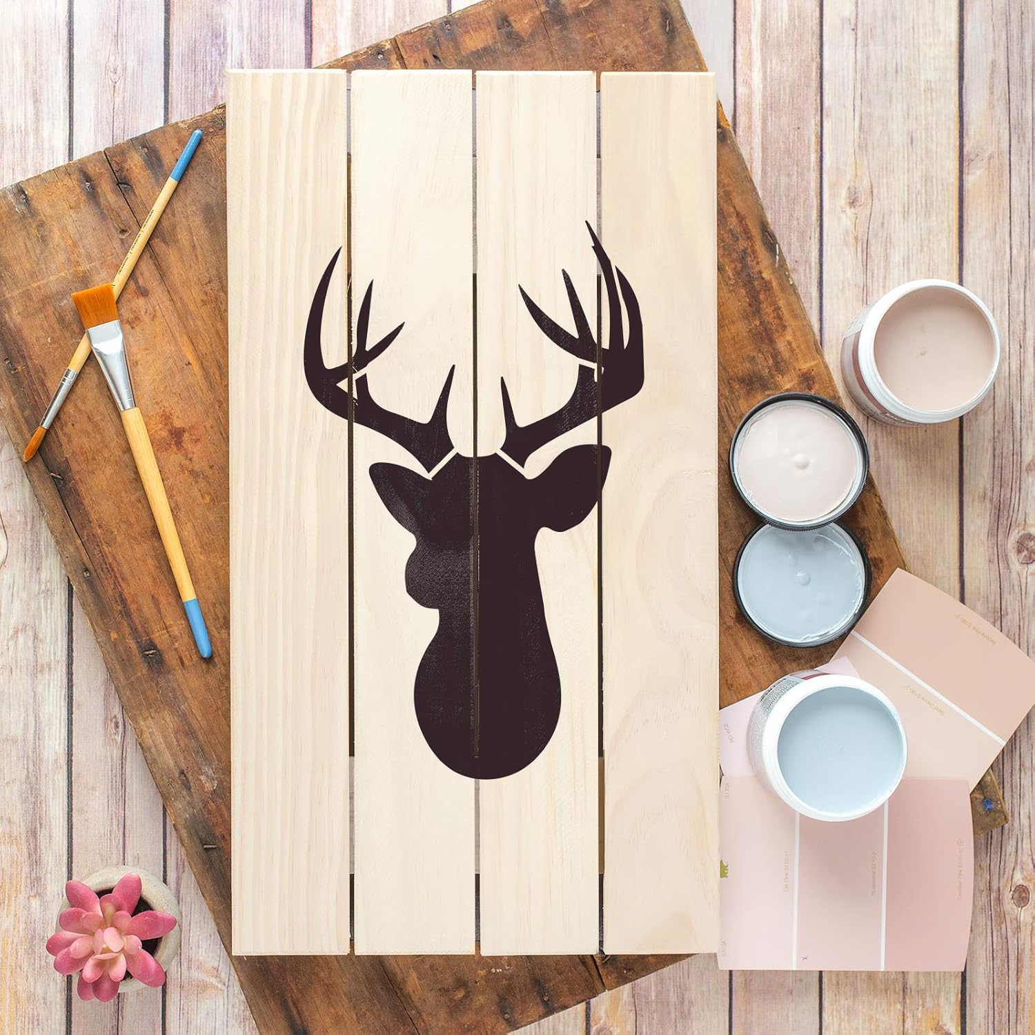 Buck Stencil - Stencil of Buck, Deer Head Stencils, Deer Stencils, Buck Stencils, Deer Head Stencil