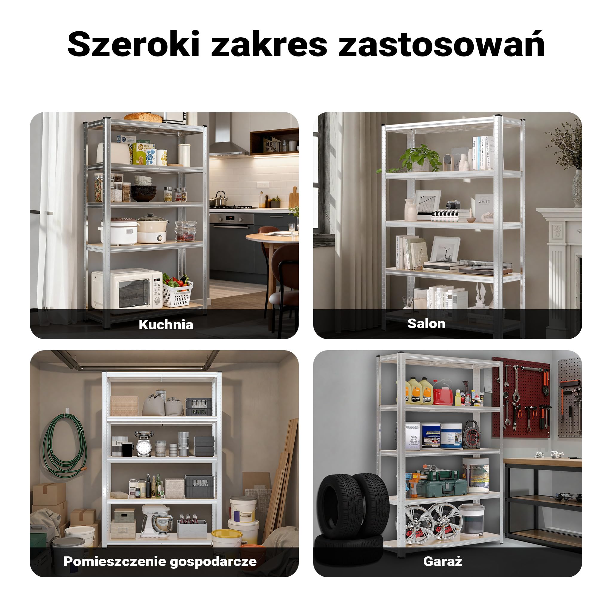 Wiltec Regał magazynowy 120x40x180cm, obciążenie całkowite 875kg, moduł wtykowy z ocynkowanej stali, stojak z 5 półkami, mebel warsztatowy