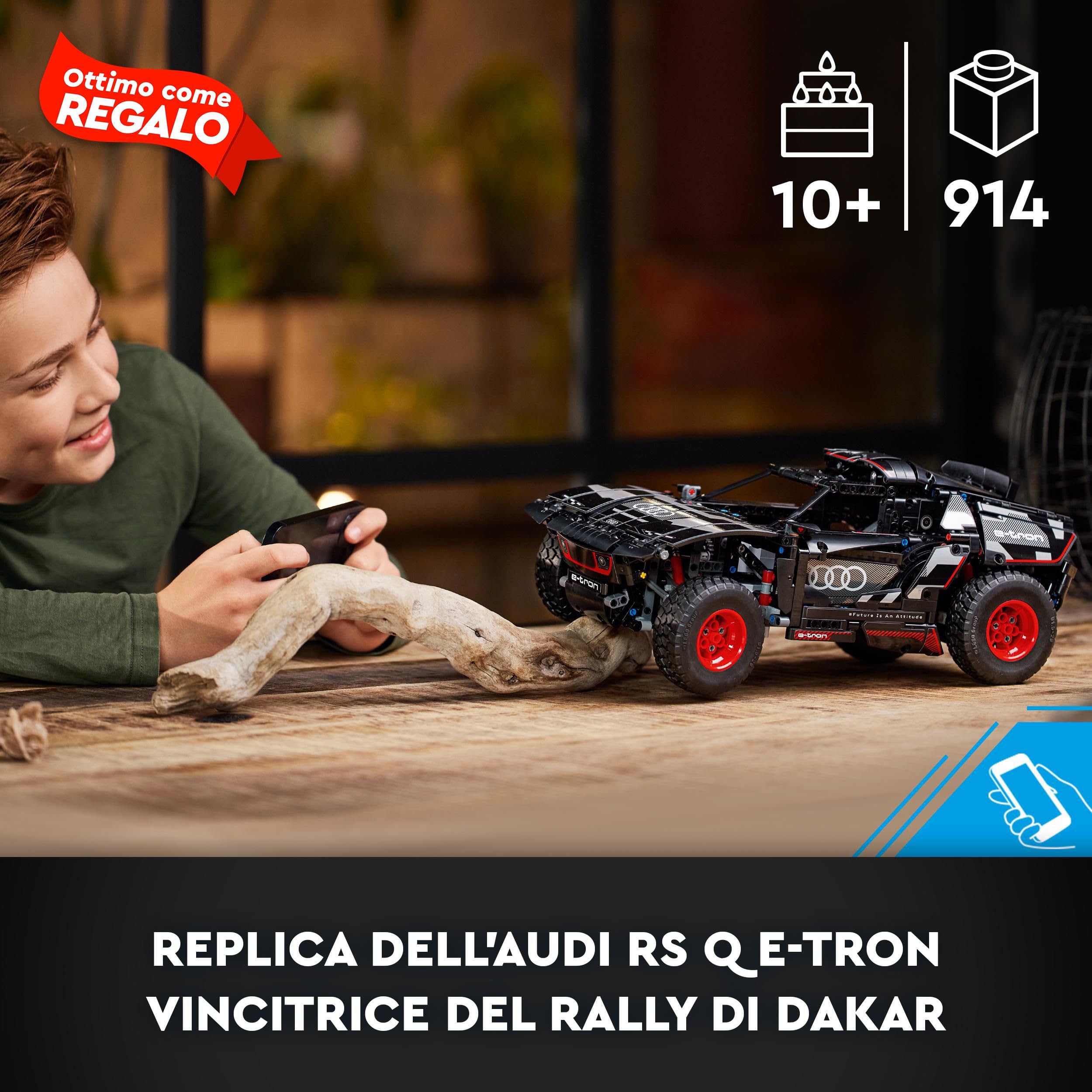 LEGO Technic Audi RS Q E-Tron, Macchina Telecomandata da Rally, Modellino di Auto Fuoristrada Dakar con App CONTROL+ da Costruire, Giocattoli per Ragazzi, Ragazze e Fan da 10 Anni, Idea Regalo 42160
