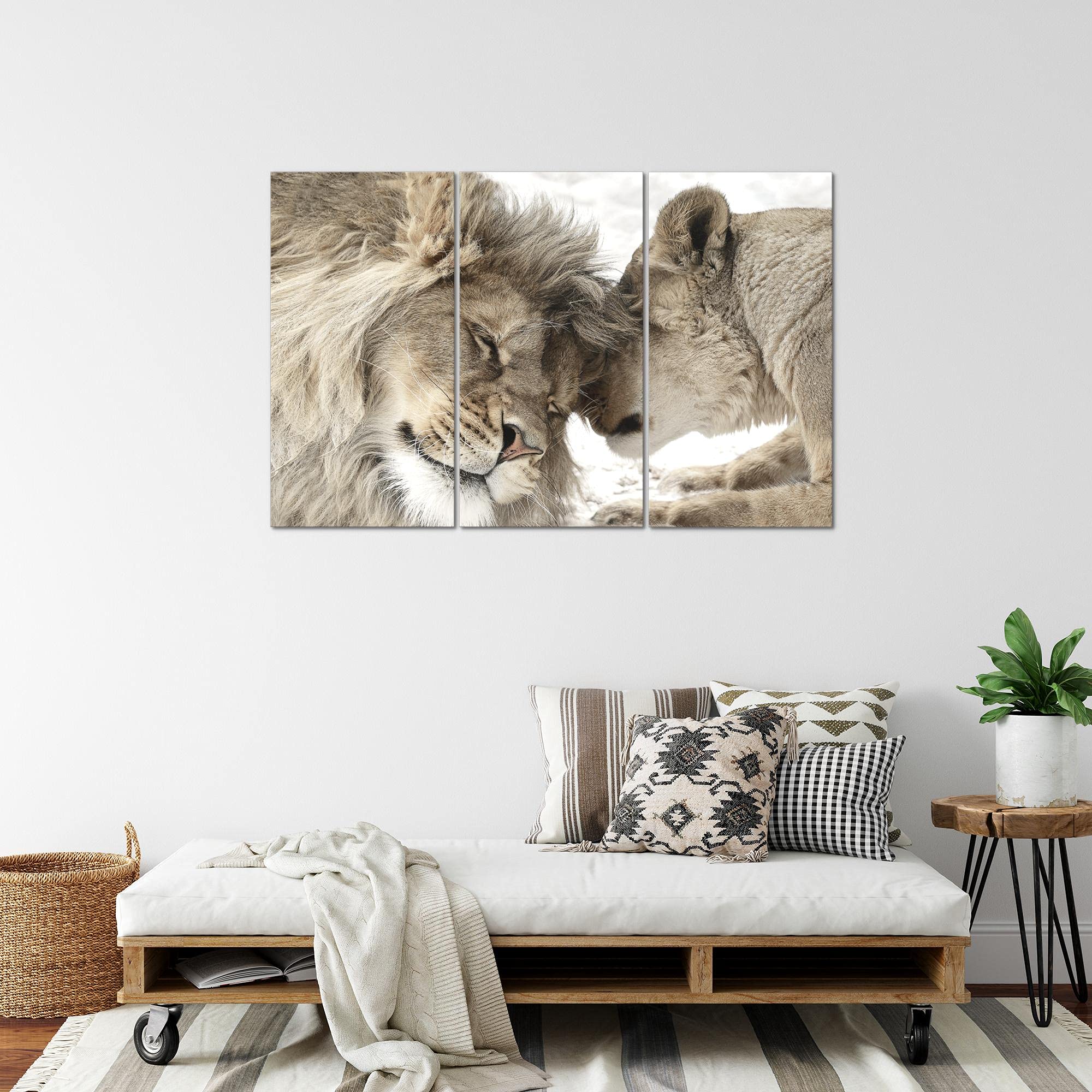 Runa Art Corazón Árbol Cuadro Decorativo Para Sala XXL Azul