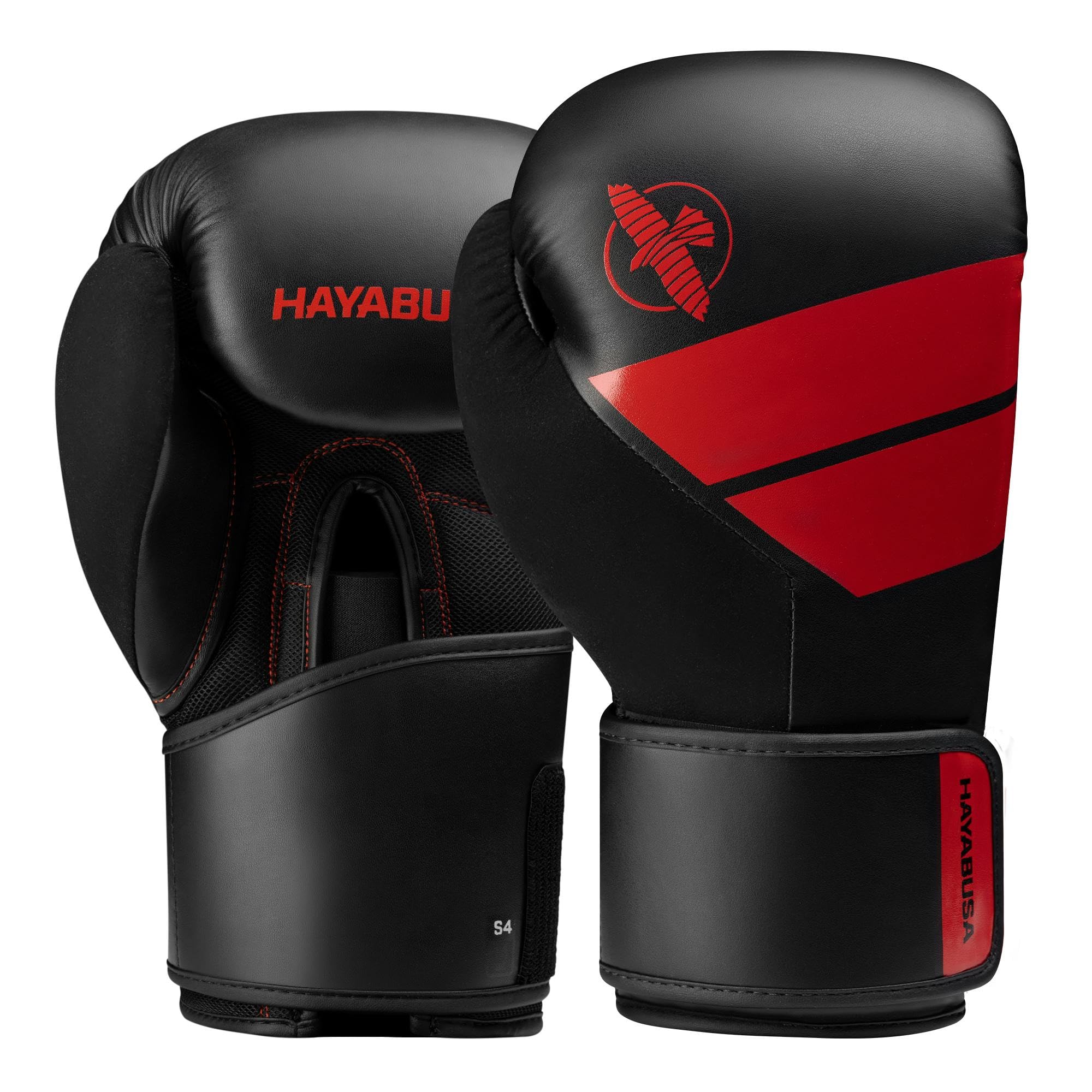Hayabusa S4 PU Leather Boxing Gloves for Men, Women & Kids, 10oz, 12oz, 14oz, 16oz, Training, Sparring, Kickboxing, Fighting Sports, Taekwondo, MMA,