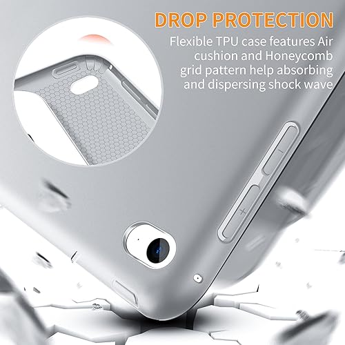 Miniatura 76 de DTTO Funda para iPad Mini de 5ª generación y iPad Mini 4, ultra delgada y ligera, con cubierta trasera de TPU suave, apagado y encendido automático