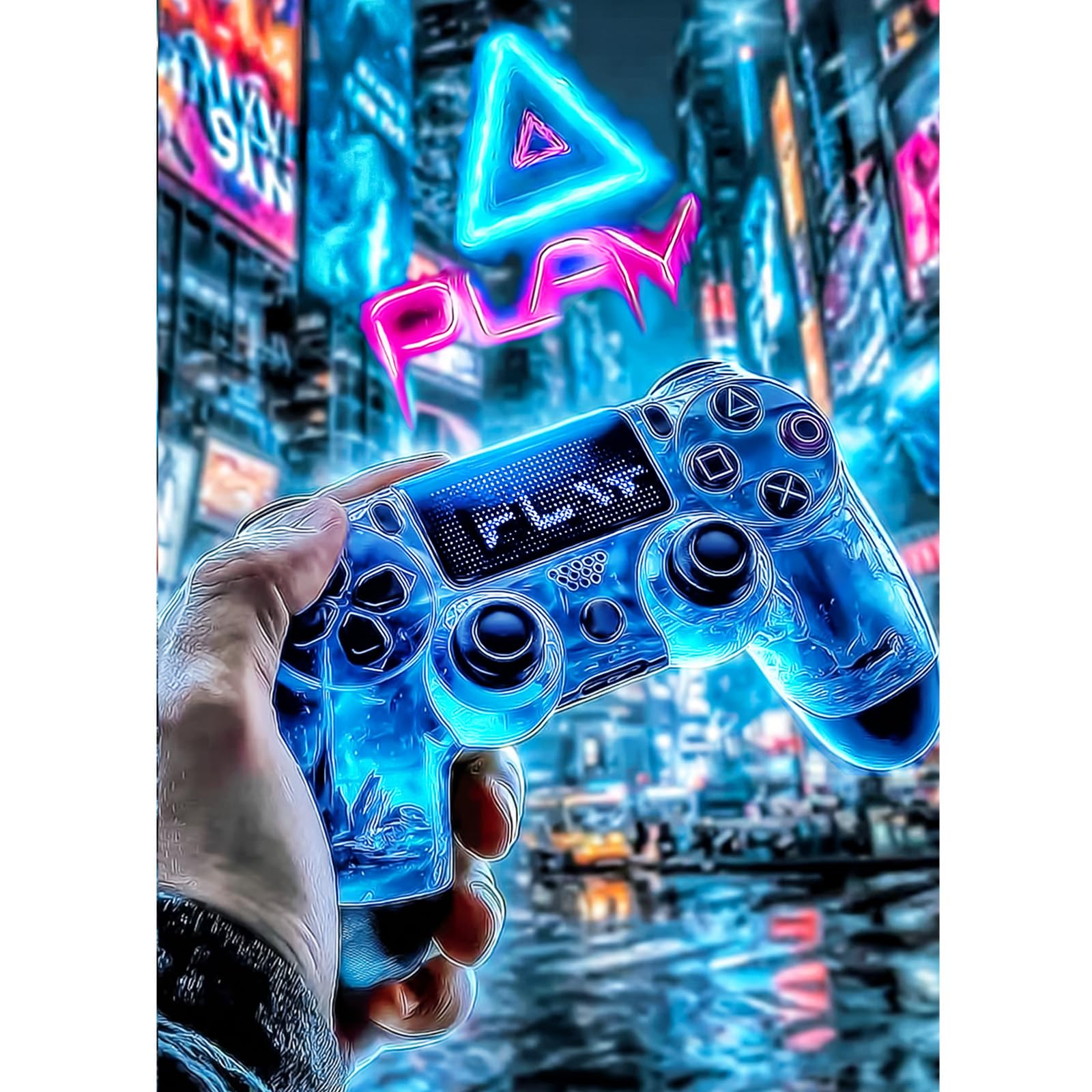 CEOVR Game Console Diamond Painting Kits Adults DIY Diamond Art Kits Adult 30x40cm Cyberpunk Street 5D Gem Art Craft Set โ image 1