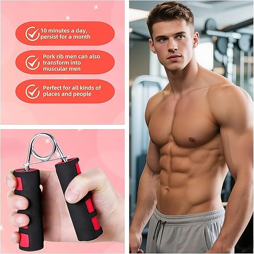 Miniatura 9 de Juego de fortalecedores de agarre, 2 ejercitadores de mano de espuma suave para alivio de la artritis, túnel carpiano y entrenamiento de fuerza,