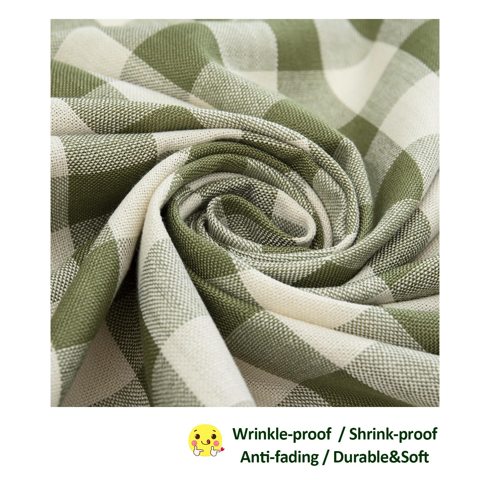 Midsummer Breeze Nappe Rectangulaire à Carreaux En Coton Lourd Pour Printemps, été, Pique-nique, Cuisine, Dîner, Restaurant, Extérieur, Fête De Pâques (140 X 178 Cm, Turquoise