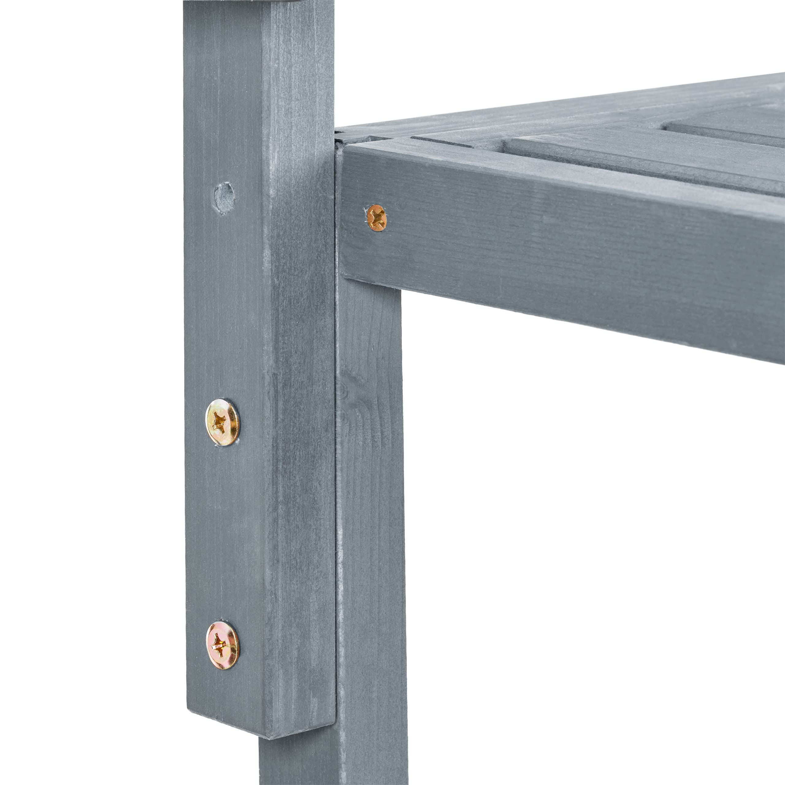 Relaxdays Mesa Balcón Plegable, Mesita Auxiliar para Colgar de Barandilla, Altura Regulable, 55x70x65 cm, Madera, Gris