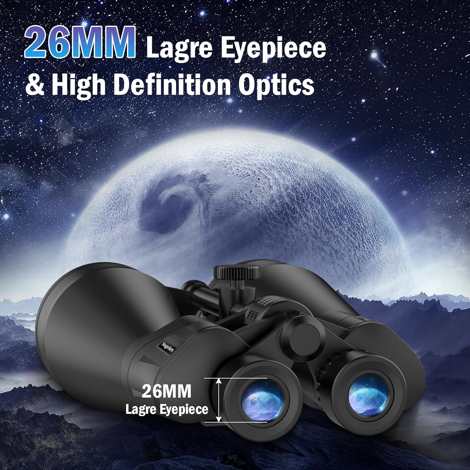 20x80 Astronomy Binoculars for Adults, High Power Stargazing Binoculars with Bak4 Prism, Low Light Vision for Moon Observation & Wildlife Watching, Includes Tripod,Tripod Adapter and Carrying Case - Image 3