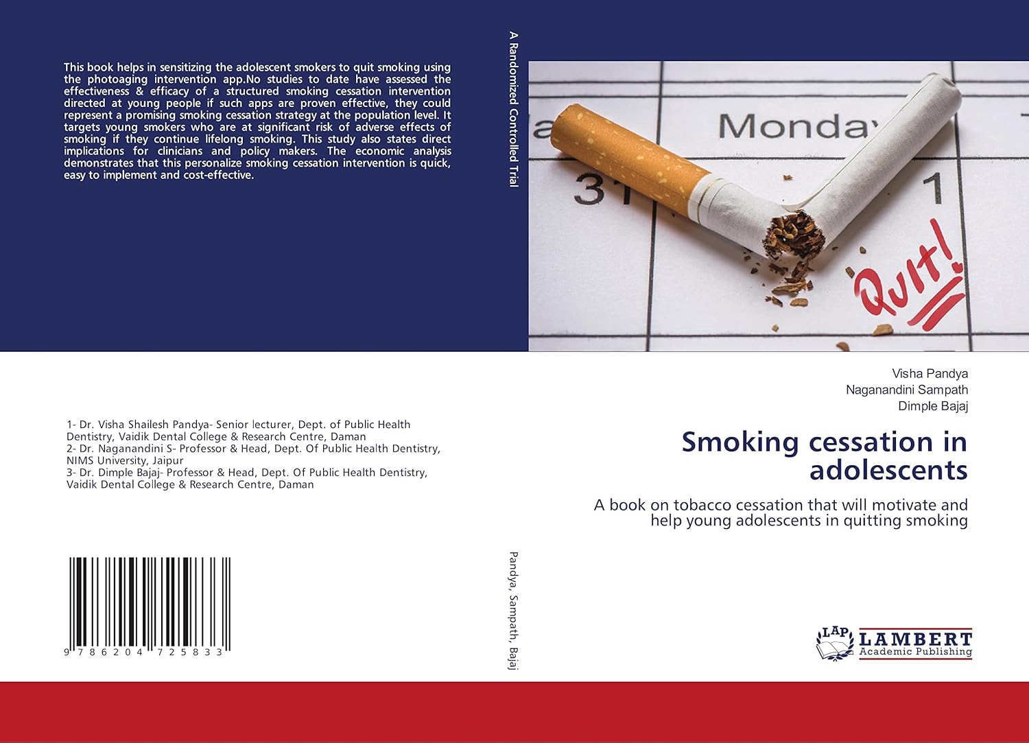 Smoking cessation in adolescents A book on tobacco cessation that will