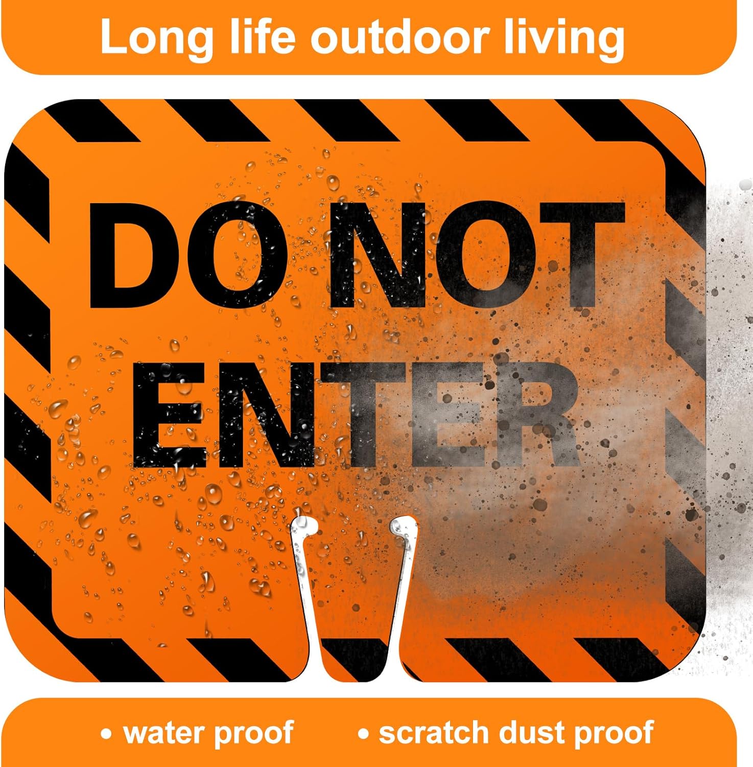 Copkim 6 Pack Cone Top “Do Not Enter” Traffic Signs – Double-sided High Visibility PVC Warning Signs for Standard Safety Cones, 12.6" x 10.4" Black on Orange